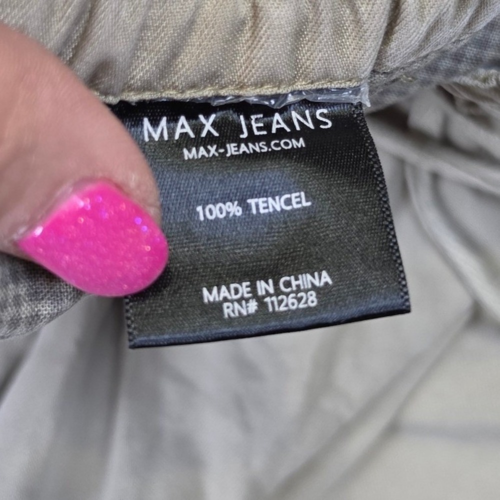 Max Jeans Easy Fit Tencel Joggers Tan Khaki Drawstring Pants XL - Picture 4 of 8
